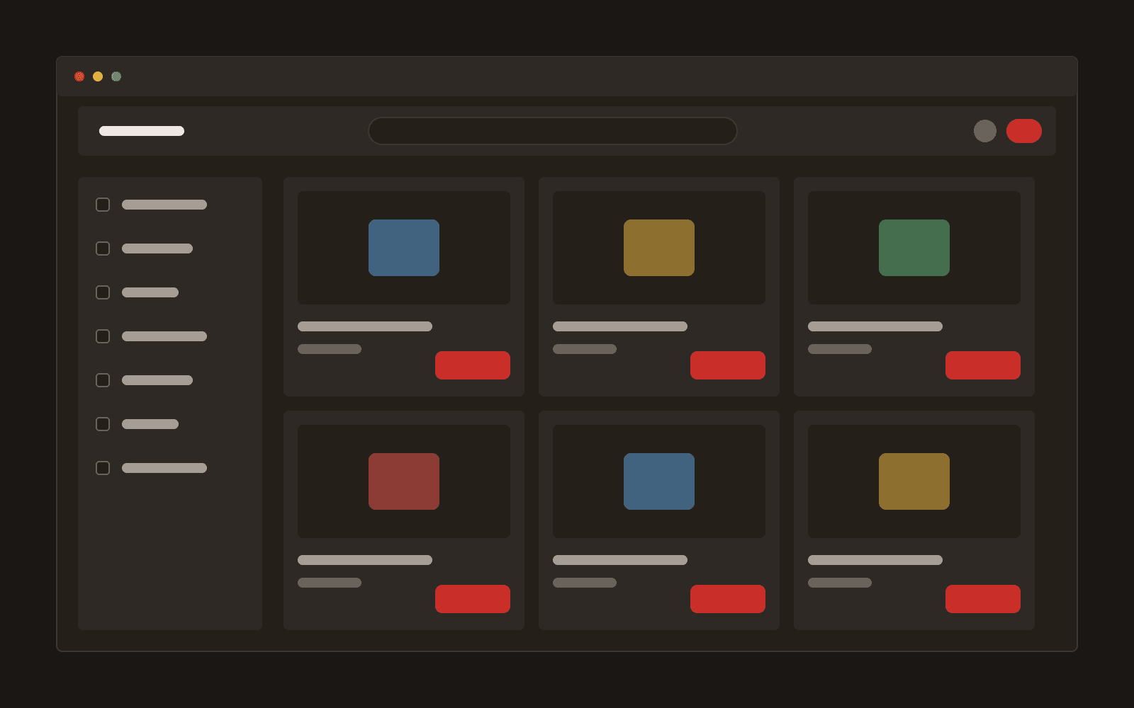 Illustration of an online store with filters, a grid of products and the cart.