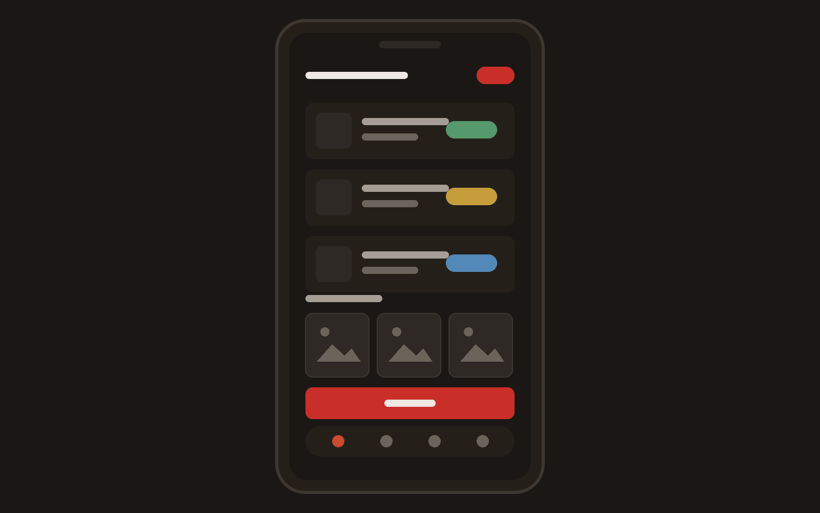 Illustration of a mobile app with the list of reservations, the space for handover photos and a confirm button.